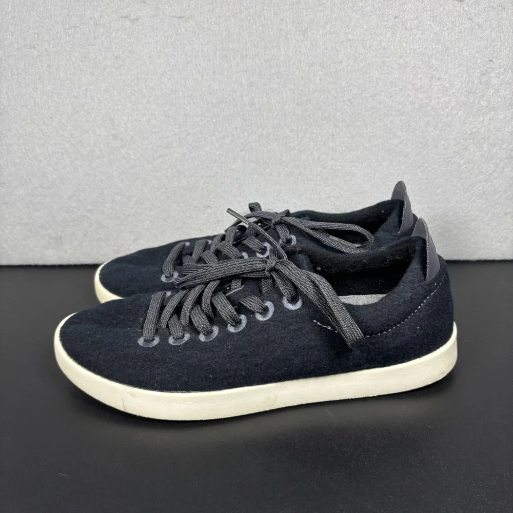 Allbirds Wool Pipers Black Sneakers Womens Size 9 Low Top Comfort Shoes WP W9